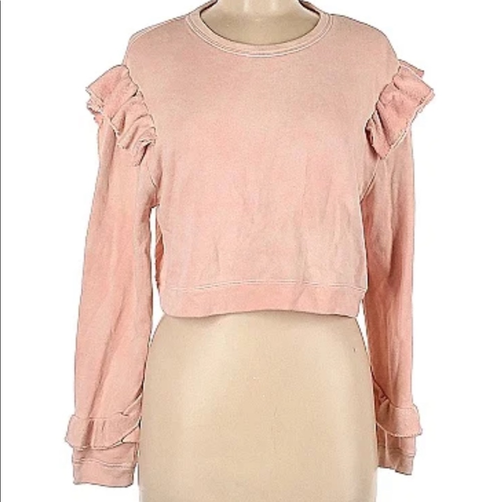 LoveShackFancy crop blush pink sweatshirt